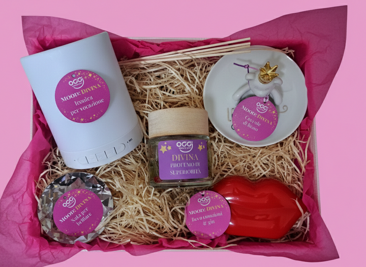 Mood Box Divina Radiosa OggiComeMiGira box regalo personalizzata ironica