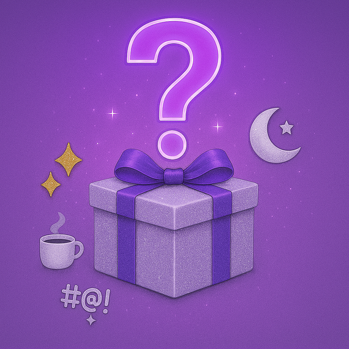 "Mystery Box Drama Queen OggiComeMiGira regalo teatrale elegante ironico