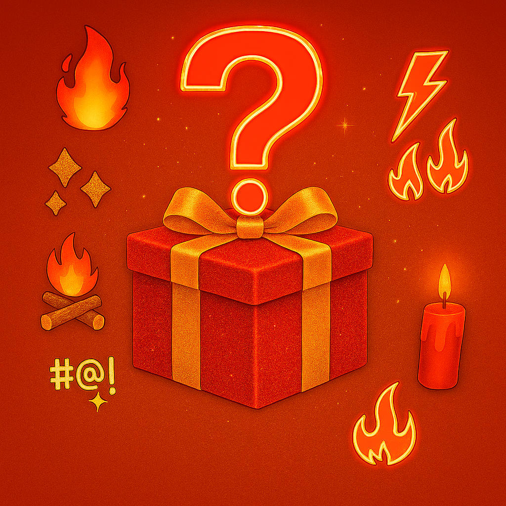 Mistery Box On Fire OggiComeMiGira regalo originale energico