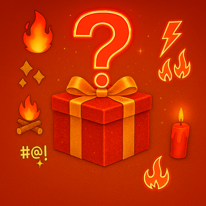 Mistery Box On Fire OggiComeMiGira regalo originale energico
