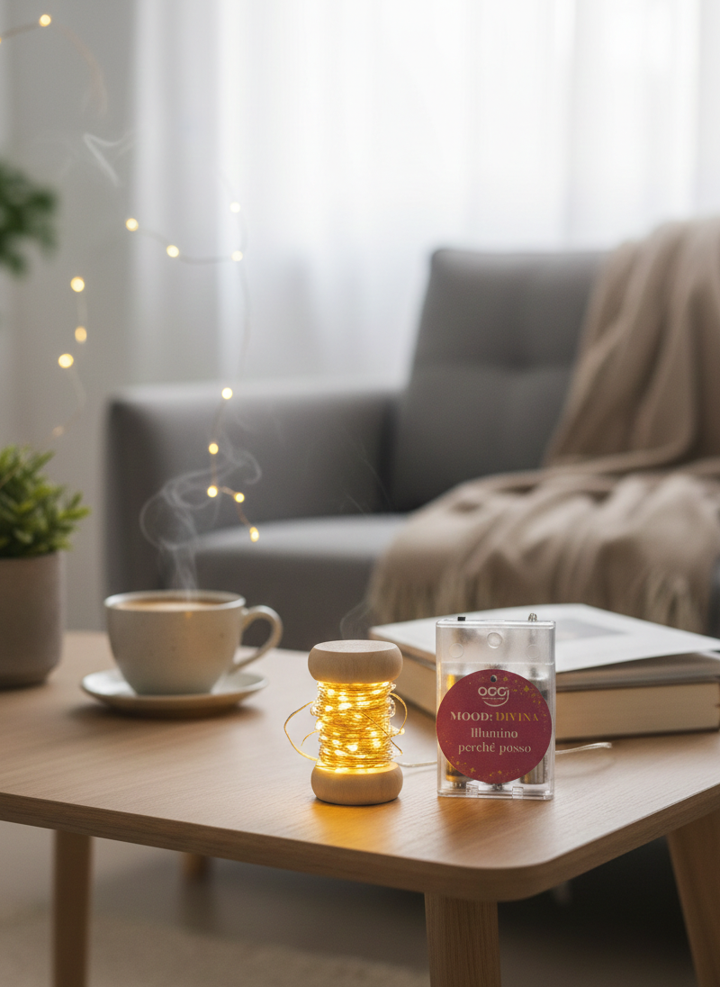 Bobina luci LED con frase Illumino perché posso - Mood Box Divina OggiComeMiGira

