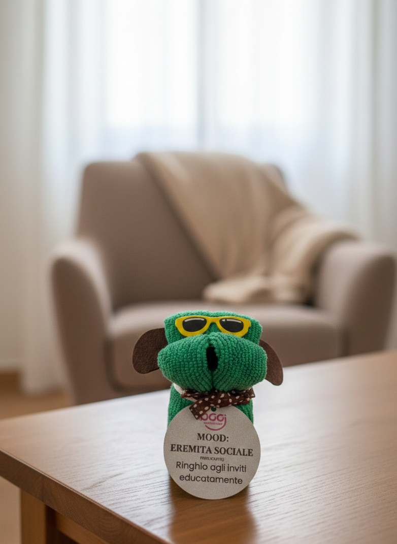 Regalo originale Mascotte Cagnolino "Ringhio Educatamente" – Mood Eremita Sociale