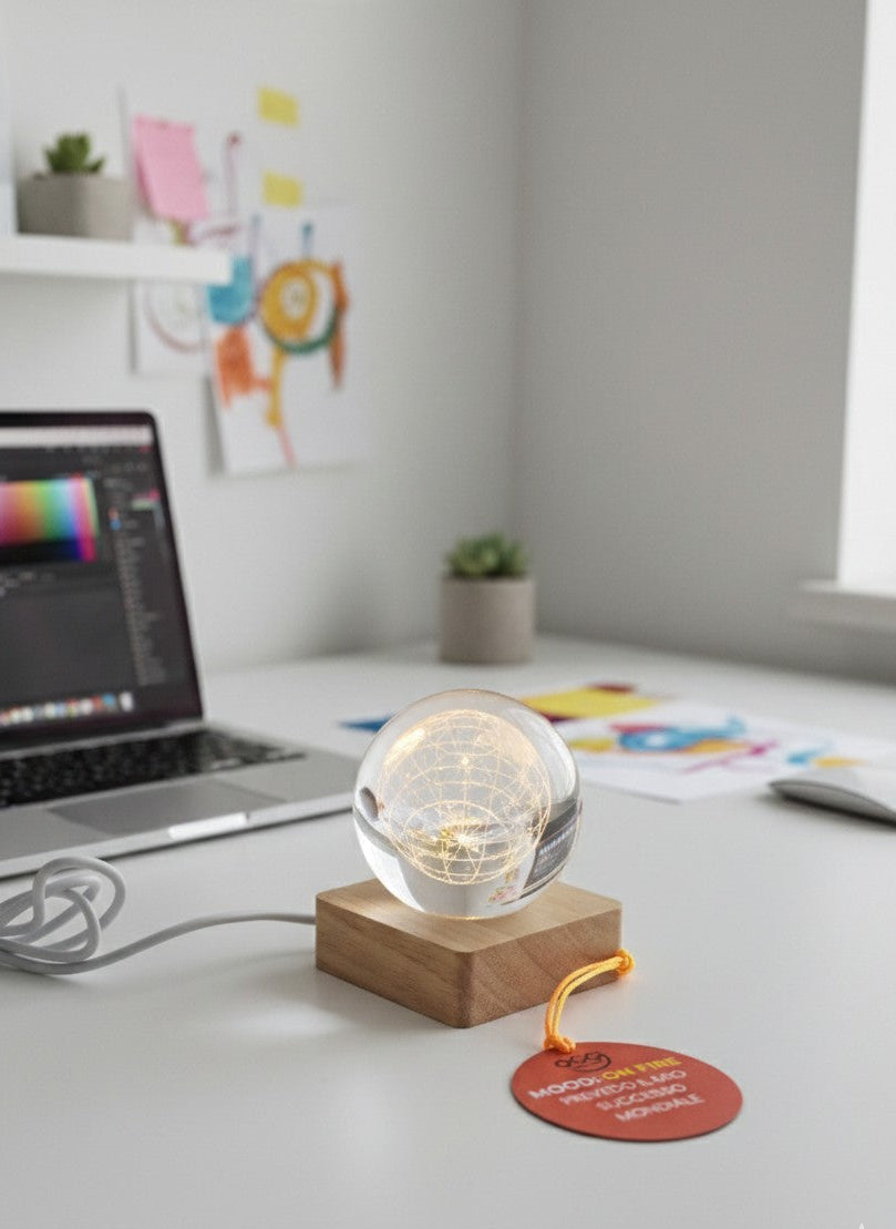 Regalo originale Mood On fire, globo luminoso, visionario, prevedo il mio successo regalo ironico OggiComeMiGira